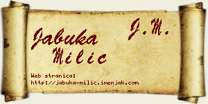 Jabuka Milić vizit kartica